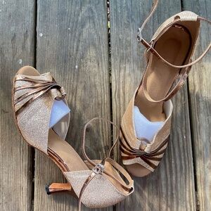 Gold glitter Dress Shoes 8